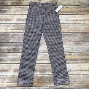 Margaret M slimming pant pull on cuffed hem straight leg black/ white